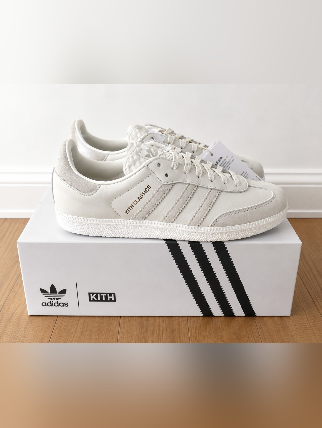 Adidas Samba Kith Classics White And Off-White Leather Sneakers